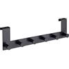 WENKO Appendiabiti da parete Celano, con 6 ganci in metallo laccato per porte fino a 2 cm, di alta qualità, 39 x 11 x 5,5 cm, colore: nero