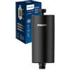 Philips Filtro da doccia Water In-Line con 1 confezione di ricambio, filtrazione 50 000 L, Nero, riduce il cloro fino al 99%, facile da installare, adatto a tutti i tubi e rubinetti standard