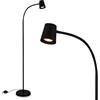 BRILONER - Lampada da terra, piantana, lampada da pavimento, pulsante a pedale, illuminazione indiretta, Interruttore a pedale, soggiorno, lettura, 9W, 1275x210mm (AxD), metallo, colore nero