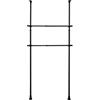 WENKO Asta appendiabiti Herkules, due pezzi, per completare il sistema telescopico più adatto, in metallo, per cabine armadio o guardaroba, incl. supporti in plastica, estraibile fino a 120 cm, nera