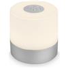 BRILONER - Mini lampada da tavolo senza fili, ricaricabile, a batteria, lampada da scrivania dimmerabile, abat jour, USB-C, lampada comodino senza fili, 2W 150lm 2.700K, 7x7 cm, Bianco Caldo, argento