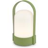 BRILONER - Lampada da tavolo LED senza fili IP44, touch, dimmerabile, batteria sostituibile, lampada da comodino, lettura, LED, campeggio, lampada a batteria, esterno, 9x8x15,5 cm, verde lime