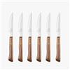 Arcos Set di 6 Coltelli da Bistecca da 4.3 pollici, Confezione Coltelli Tascabili, Bordo in Perla per Tagliare e Filettare la Carne, Lama Seghettata, Manico in Legno di Faggio, Serie Mesa
