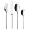 Villeroy & Boch NewWave Posate da Tavola, 24 Pezzi, Acciaio Inossidabile, Grigio (Argento)