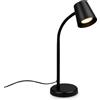 BRILONER - Lampada da comodino, lampada da scrivania orientabile, lampada da tavolo GU10 per ufficio con interruttore a cavo, lampada da lettura, 9W, 130x385mm (DxA), metallo, nero