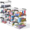 Iris Ohyama, Piccole Scatole di Plastica con Clip, 0,7L, Set di 10, Trasparenti, Impilabili, per Ufficio, Scuola, Piccoli Oggetti, Senza BPA, Cestino, Organizzatore, LLB-0.7