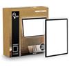 B.K.Licht - Pannello LED piatto con illuminazione indiretta, luce bianco neutro, protezione IP44, plafoniera bagno, plafoniera cucina, lampadario, lampada soffito, 24 x 24 x 3 cm, nero