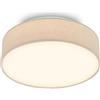 Briloner - Plafoniera LED con paralume in tessuto, 16W e 1800lm, luce bianco caldo, plafoniera camera da letto, plafoniere, lampadario, illuminazione soggiorno, 30 x 10,5 cm, Beige