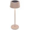 Briloner - Lampada da tavolo senza fili, pannello solare, touch dimmer continuo, ip44, cavo usb-c, CCT, lampada da scrivania senza fili, comodino, 12 x 34 cm, Beige