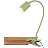BRILONER - Lampada da scrivania con interruttore a cavo, colore luce bianca calda, orientabile, lampada da lettura, lampada a morsetto, lampada da comodino, lampada da ufficio, altezza 40 cm, verde