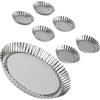 Zenker Set Stampo per Crostata e Torta in Banda Stagnata Professionale e 6 Stampi da forno monoporzione da 9,5 cm - Stampi da Forno Resistenti a 230°C per Crostate Classiche, Quiche e Tartellette