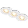 BRILONER - Set di 3 faretti da incasso 230V piatti, orientabili, luce bianca calda, faretto, dimensione foro 68mm, 8x2,2 cm, bianco