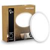 B.K.Licht - Pannello LED piatto con illuminazione indiretta, luce bianco neutro, protezione IP44, plafoniera bagno, plafoniera cucina, lampadario, lampada soffito, 29 x 3 cm, bianco