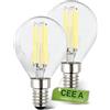 BRILONER - Set di 2 lampade LED filamento E14 goccia, CEE A, 2,5W 525 lm, luce bianca calda, lampadina LED illuminazione interna, lampadine uso domestico