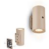 BRILONER Sticklights - Lampada da parete senza elettricità o foratura, con batteria, touch dimmerabile, luce bianca calda, senza fili, ricaricabile, da parete, 6,1 x 12 cm, colore: beige