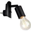 BRILONER - Lampada a spina, Lampada da parete, Luce da presa a muro, Luce notturna, 1 lampadina E27, max. 25 Watt, interruttore on/off, in metallo, 95x67x78mm (LxPxA), colore: Nero