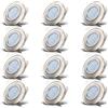 B.K.Licht Faretti LED ad incasso orientabili, set da 12, include 5W, diametro foro 68mm, lampade incasso per l'illuminazione da interno, luce calda 3000K, color nickel opaco, 230V, IP23