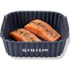 Fackelmann Stampo per Friggitrice ad Aria Quadrato in Silicone 15 cm, Teglia Contenitore Riutilizzabile Antiaderente, Fino a 230°C, Manici per Forno a Microonde, Friggitrice ad Aria e Lavastoviglie