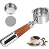 Romon Filtro Delonghi Macchina Caffè, Portafiltro 51mm con Manico in Noyer, Compatibile con Modelli Delonghi EC680/EC685/EC885/EC890, 3 Orecchie