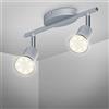 B.K.Licht B.K. faretto LED da soffitto orientabile, include lampadina GU10 da 3W 250Lm, luce calda, lampada a muro, plafoniera da parete o soffitto, da interno, corpo metallo, color titanio, 230V, IP20