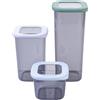Fackelmann Set 3 contenitori alimenti ermetici in plastica trasparente, barattoli cucina per pasta, riso, farina e cereali, organizer dispensa impilabili con coperchio, lavabili in lavastoviglie