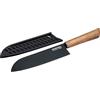 Nirosta Coltello da cucina Santoku in acciaio inox, lama con rivestimento antiaderente, manico in acacia 100% FSC, coltello con custodia protettiva, lavare a mano, dimensione 24 cm, Linea Flow