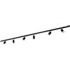 BRILONER - Set completo di binari, 6x spot GU10 orientabili, alimentazione, sistema di luci a binario per soffitto, binario per faretti, lampada a soffitto, plafoniera, faretto, 2,25m, nero