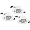 Eglo Set da 3 faretti LED da incasso Saliceto, dimmerabili, plafoniere