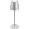BRILONER - Lampada da tavolo LED senza fili con touch, dimmerabile a passi, regolabile in altezza, lampada da comodino, lettura, campeggio, ricaricabile, esterno, 36x10,5 cm, colore argento