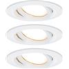 Paulmann Coin schwenkbar dimmbar 93682 Nova Plus Lampada LED, rotonda, orientabile, incl. 3 x 6 Watt, IP65, incasso, bianco opaco, faretto in alluminio, 2700 K, 3 pezzi