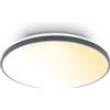 BRILONER - Plafoniera LED con telecomando, luce dimmerabile, lampadario, tonalità dal bianco caldo al bianco neutro, lampada soffitto, plafoniera camera da letto, 48 x 6,5 cm, antracite