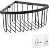 TATAY Mensola Bagno senza Foratura Angolare | Sistema di Fissaggio Incluso (Quick Fix) | Resiste fino a 5 kg | Alluminio 100% Inossidabile | Cestello Doccia Organizer - 20 x 11,5 x 20 cm - Nero