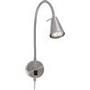 Briloner Leuchten - Lampada da letto a LED,braccio flessibile, incluso interruttore on/off, 4 watt,400 lumen,3.000 Kelvin, metallo,4 W, nichel opaco,450x205 mm (HxA), base: 80 mm (D), testa: 58 mm (D)