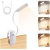 Diboniur Lampada da Lettura con Pinza, Lampada da Scrivania Ricaricabile per Bambini Flessibile a 360°, 3 Colori e Dimmerabile Regolabile per Studio e Lavoro