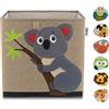 Lifeney Scatola contenitore con motivo koala I Scatola portagiochi con motivo animale adatta a scaffali a cubo I Scatola portaoggetti per la cameretta dei bambini I Cestino portaoggetti per bambini