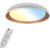 Briloner - Plafoniera LED con effetto cielo stellato, 24 W e 2600 lm, CCT, dimmerabile, telecomando, lampada per zona giorno, plafoniera camera da letto, 43 x 8 cm, grigio caldo coffee