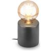 BRILONER - Lampada da tavolo, base in ceramica, E27, max. 10W,lampada da comodino, lampada da scrivania, lampade da comodino, lampada comodino camera da letto, 10x10,3 cm, antracite