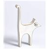 walther design Figura Decorativa Bianca in Legno, Gatto CA199W