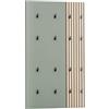Schildmeyer Alexa - Pannello appendiabiti da parete, materiale in legno derivato, finitura effetto pannello fonoassorbente, verde pistacchio, set pannello appendiabiti