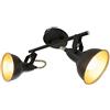 Briloner Leuchten Faretti retro 2, vintage, orientabili, luci da soffitto, nero e oro, max. 40 W, montaggio E14, 30.4 x 18.1 x 10 cm (L x A x P)