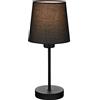 BRILONER - Lampada da tavolo, lampada da comodino, lampada da scrivania, 1 x E14, incl. cavo interruttore in tessuto, nero, 100 x 314 mm (DxH)