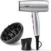 BaByliss Cosmos Phon Capelli Leggero - Diffusore per Asciugacapelli, Potente ed Elegante da 2100W, Ionico Anti-Crespo, 3 Impostazioni di Calore e 2 di Velocità, Argento, D580DE