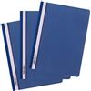 D.RECT Confezione da 25 cartelle portadocumenti in plastica formato A4 con copertina frontale trasparente, in pellicola di polipropilene, colore blu scuro