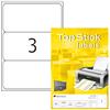 TopStick Etichette multiuso autoadesive, 3 etichette per foglio A4, 100 fogli, 200 x 95 mm, 300 etichette, etichette universali vuote, per stampanti laser e inkjet, bianco