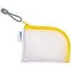 HERMA 20252 Custodia da viaggio con cerniera A7 giallo trasparente, piccola tasca con chiusura lampo, beauty case per cellulare, cavo di ricarica, cosmetici, penne, chiavi