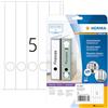 HERMA Etichette per Raccoglitori, 38 x 297 mm, Etichette Adesive A4 per Stampante, 5 Etichette per Foglio, Bianco