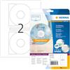 HERMA Etichette per CD, Ø 116 mm, Etichette Adesive A4 per Stampante, 2 Etichette per Foglio, Bianco
