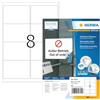 HERMA Etichette Staccabili, 99,1 x 67,7 mm, Etichette Adesive A4 per Stampante, 8 Etichette per Foglio, Bianco