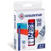 OSAMA - Colla Stick Extra Forte, 2 Pezzi + 1 Gratis, 20 gr - Set Colle Stick Ideale per Cancelleria Scuola, Ufficio e Università - Scorrevole su Carta, Cartoncino e Foto senza Grumi, Adatta ai Bambini