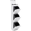 Arregui Top CR321-B Pattumiera Differenziata 3 Scomparti | 3 x 17L (51L) | Contenitore in Acciaio con Ripiano Multiuso | Mobile per Raccolta Differenziata | Cestino per Spazzatura da Cucina | Bianco